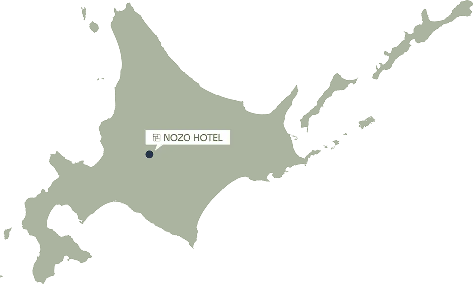 Minimalistic map indicating location of Nozohotel in Japan