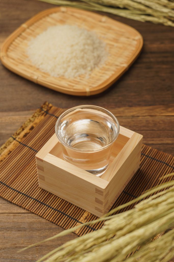 Japanese,Sake,On,The,Table.,Sake,,White,Rice,And,Ear