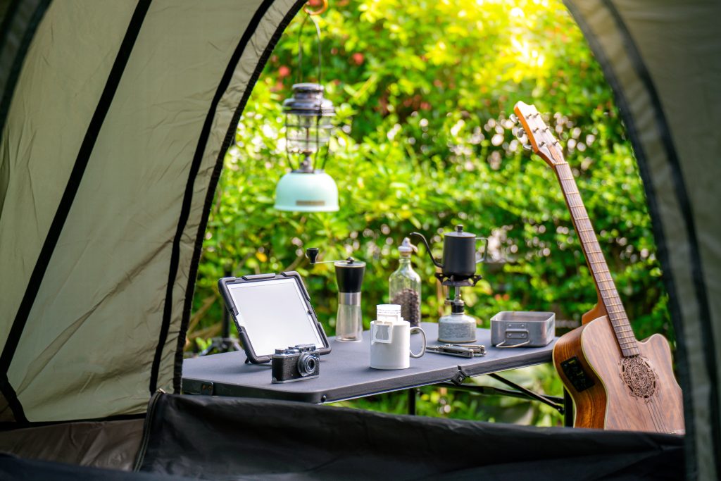 Looking,Out,From,The,Inside,Of,The,Tent,To,Resting