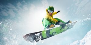 緑のスノーボーダー